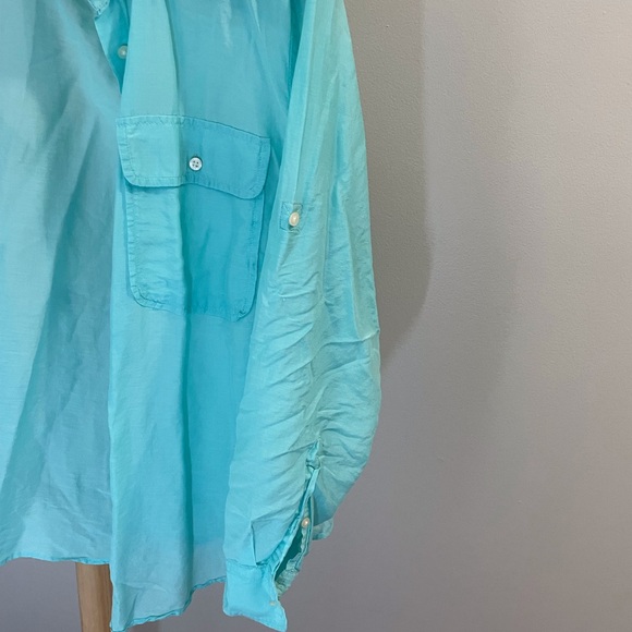 Ralph Lauren Teal Blue Double Pocket Shirt - Picture 5 of 6